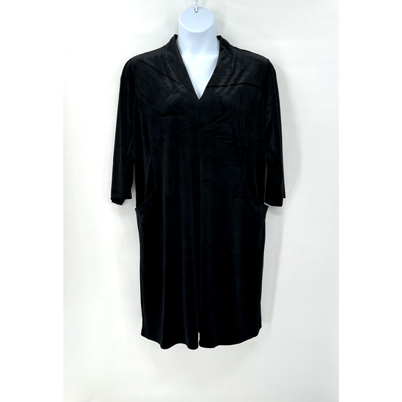 J Jill Wearever Collection Velvet Dress size‎ XL V Neck Velour A Line New - Picture 1 of 9